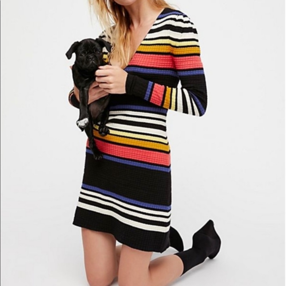 Stripped knit free people dress | free people